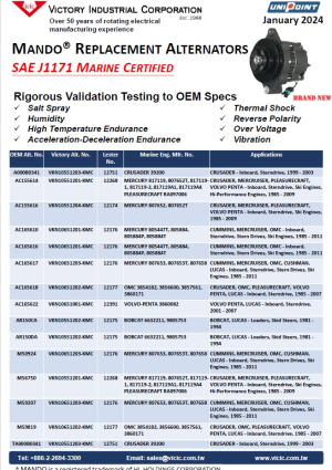 Victory Mando, SAE J1171 Marine® Certified Alternators(Image)